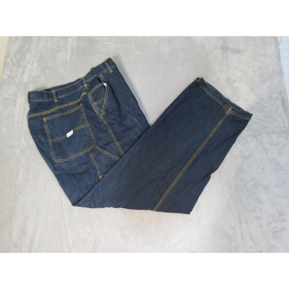 Timberland Carpenter Jeans Mens 42 Blue Dark Wash 100% Cotton Relaxed Utility